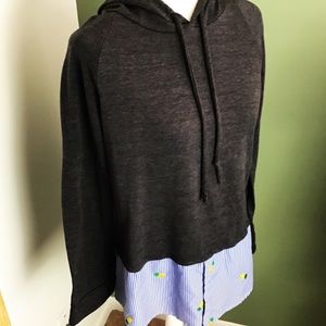 Poof! | Gray Hoodie w/ Pineapple Embroidered Hem